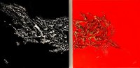 Le rouge et le noir (byptique  huile sur toile 50cm x 100cm)